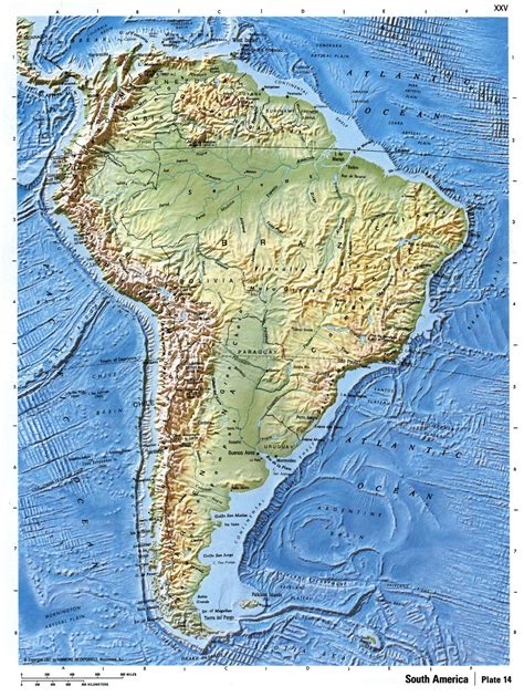 Mapa detallado relieve de América del Sur | América del Sur | Mapas del