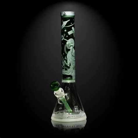 Alien Artifacts 16″ Beaker Bong - Milkyway Glass