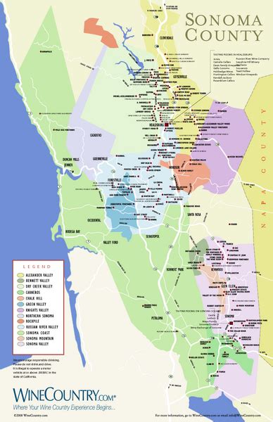 Sonoma Country Wine Map - Sonoma California • mappery