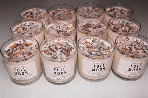 Full Moon Herbal Intention Candles Scented Intention Candle Etsy