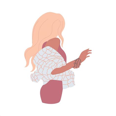 Blonde Skinny Woman Side View Vector Illustration 20432325 Vector Art At Vecteezy
