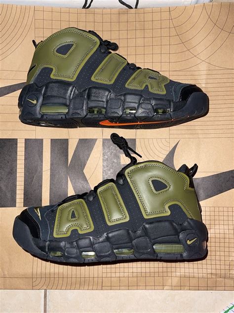 Nike Air More Uptempo 96 Shoes Mens SZ 8 Black Rough Green DH8011 001