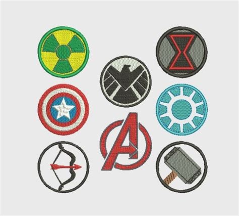 Avengers Symbols Complete Set Embroidery Files Download - Etsy