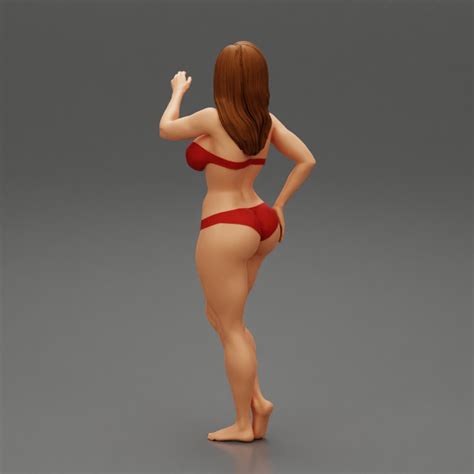 D Printable Sexy Woman Wearing Bikini Posing At The Beach By DGeschaft Miniatures Figures