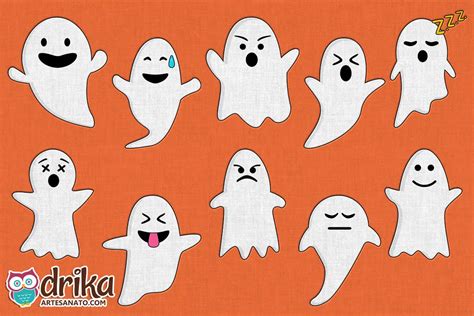10 Moldes De Fantasmas De Halloween Para Imprimir Grátis