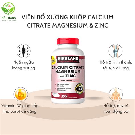 Mua Vi N U Ng B X Ng Kh P Kirkland Calcium Citrate Magnesium And Zinc