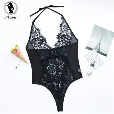 ALINRY Sexy Lace Bodysuit Lingerie Hot Women Erotic Transparent Mesh