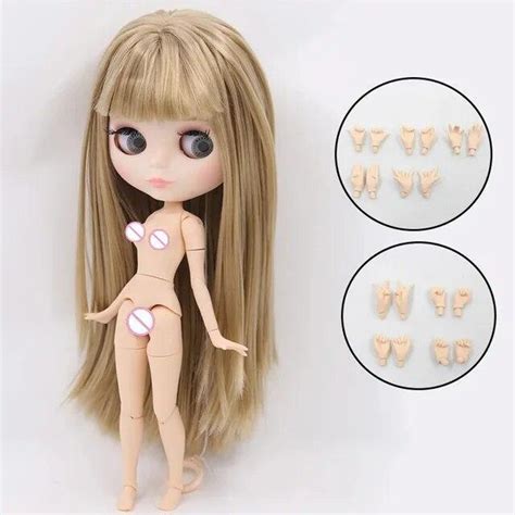 Nude Blythe Doll From Factory Jointed Body Matte Face White Skin Black Hair EBay