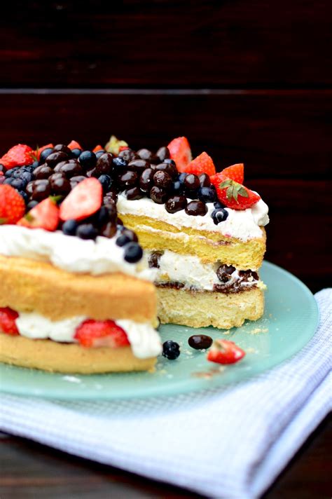 Mango Papaja Bardzo Prosty Tort Naked Cake Z Nutell Kremem Mascarpone Czekoladowymi Kulkami