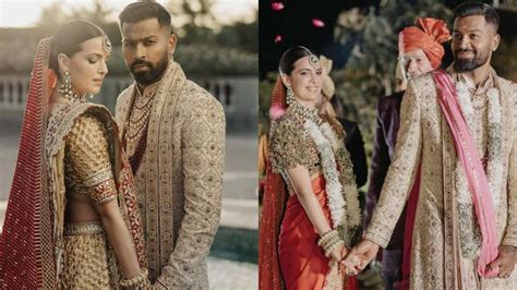 Hardik Pandya and Natasa Stankovic look stunning in first pictures from royal Hindu wedding in ...