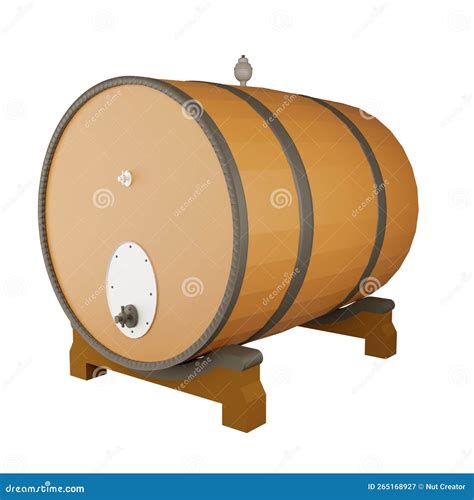 3d Rendering Brown Wooden Oak Of Wine Tank Isolated Stock Illustration