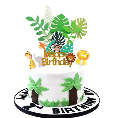 Buy Lebery Jungle Safari Animal Cake Toppers 10pcs Jungle Safari
