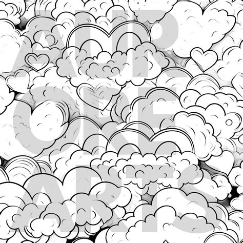 Раскраска «Облака, когда влюблен» для печати (А4) - AURORE ARTS ...