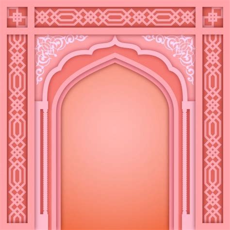 Pink Islamic Arch Design Template Mosque Architecture