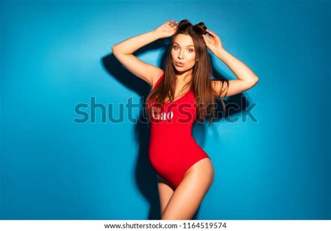 Sexy Brunette Pregnant Woman Long Hair Stock Photo Shutterstock