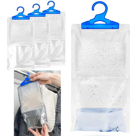 4 X Hanging Bag Moisture Absorber Closet Dehumidifier Fresh Scent Damp