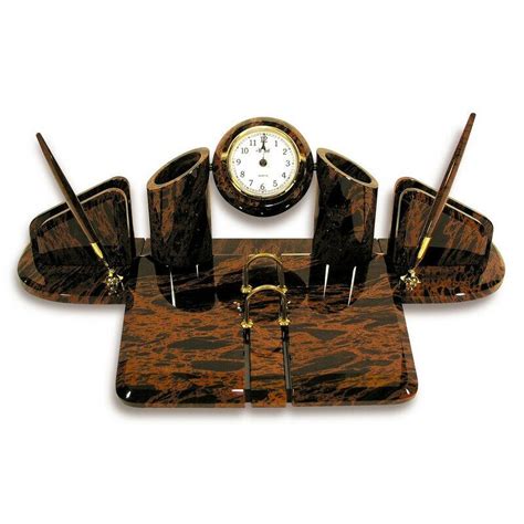 Набор настольный класса Люкс офисный из обсидиана 7 предм. ОРИОН Россия