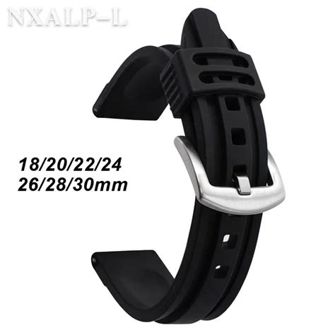 18mm 20mm 22mm 24mm 26mm 28mm 30mm Silicone Watch Strap Men S Sport Bracelet Soft Diving