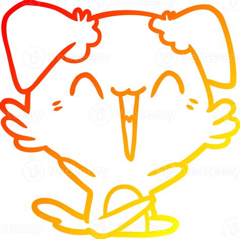 warm gradient  drawing   happy  dog cartoon  png