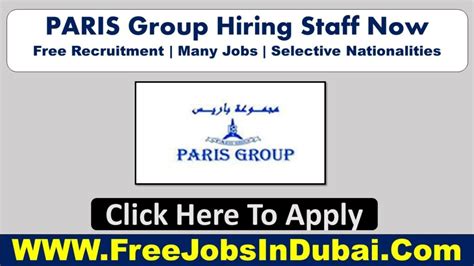 Paris Group Careers Dubai Jobs In Dubai