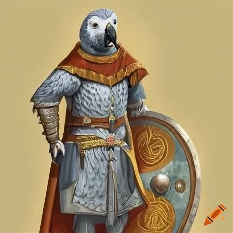 Illustration Of A Dnd Anthropomorphic Parrot Cleric On Craiyon