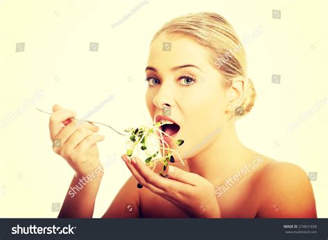 Healthy Nude Woman Eating Cuckooflower Stock Photo Shutterstock