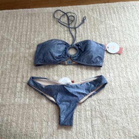 PQ Swim Swim Pq Swim Rosie Ring Bandeu Bikini Top And Basic Ruched