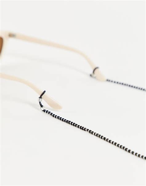 Asos Design Sunglasses Chain With Black And White Beads Asos