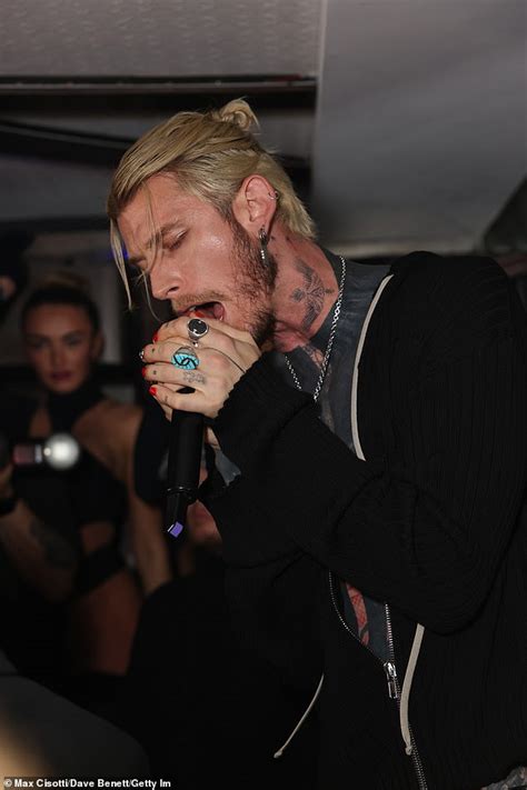 Lottie Moss Puts On A Leggy Display In Black Leather Hot Pants As She Joins Machine Gun Kelly At