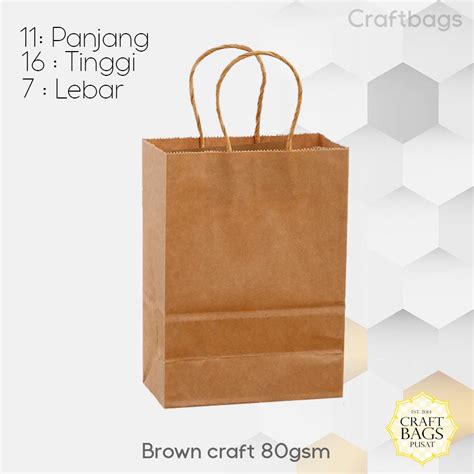 Jual Paper Bag Coklat Polos Tali Kertas 16x7x11 CM Paper Bag Mini