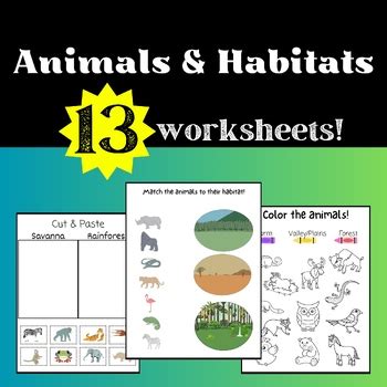 Animal Habitat Worksheets! by Super Savy | TPT