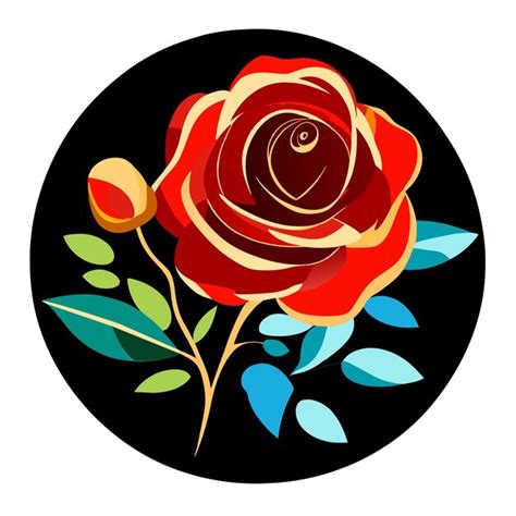 Silueta De Una Rosa Dibujada A Mano Vector Premium