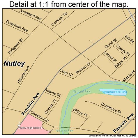 Nutley New Jersey Street Map 3453670