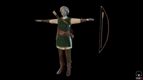 3d Model Low Poly Realistic Outfit Of Archer Women Vr Ar Low Poly