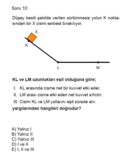 D Ey Kesiti Ekilde Verilen S Rt Nmesiz Yolun K Nokta S Ndan Bir X