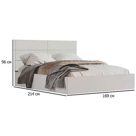 Кровать подиум из кожзама двуспальная светло серая 160х200 см Каролина ...