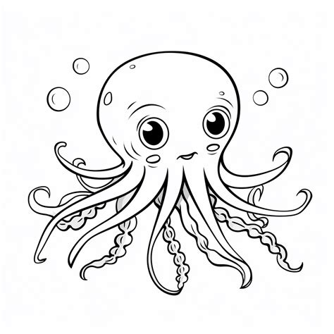 Tintenfisch und Tinte - happycoloring.net