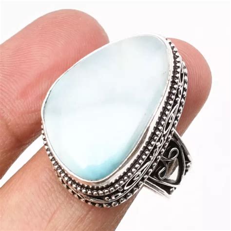 Bague Bijoux Faite Main En Pierre Pr Cieuse Republic Larimar En Argent