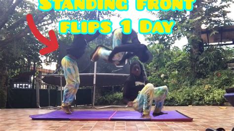 Leaning To Standing Front Flip Standing Front Flip Progression Youtube