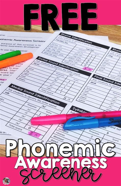 Free Phonemic Awareness Assessment Phonemic Awareness Phonemic