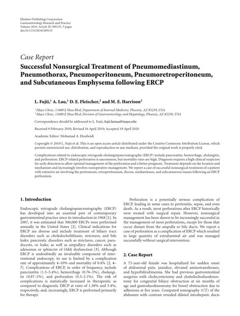 (PDF) Successful Nonsurgical Treatment of Pneumomediastinum ...