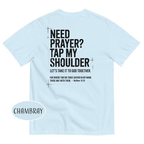 Need Prayer Tap My Shoulder Shirt Bible Verse T Shirt Christian Dad