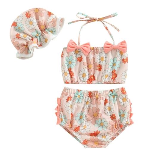 Floral Halter Neck Bikini With Matching Hat Months To Months Fabulous Finds Boutique