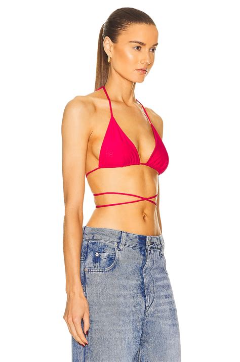 Magda Butrym Strappy Triangle Bikini Top In Pink FWRD