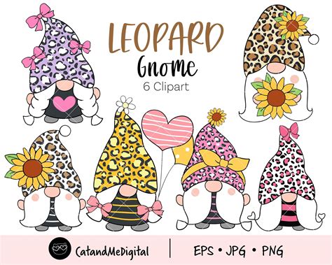 Leopard Print Gnomes Clipart Leopard Gnome Png Leopard Sublimation