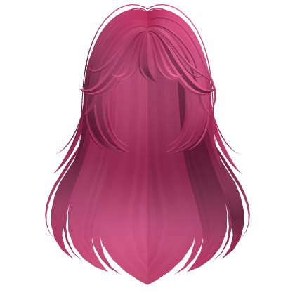 Long Flowy Anime Hair W Bangs Hot Pink Roblox
