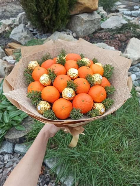 Мандаринов букет | Съедобные композиции, Съедобные подарки своими ...