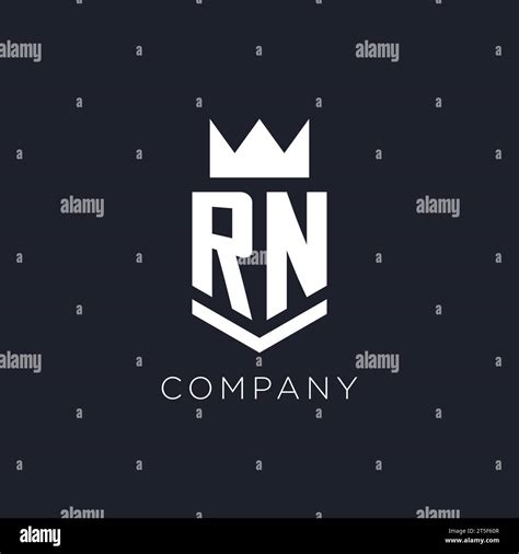 RN Logo With Shield And Crown Initial Monogram Logo Design Ideas Stock