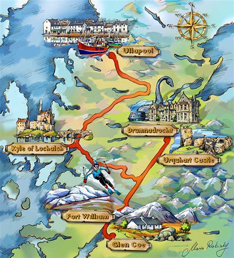 Scottish Highlands map Illustration on Behance