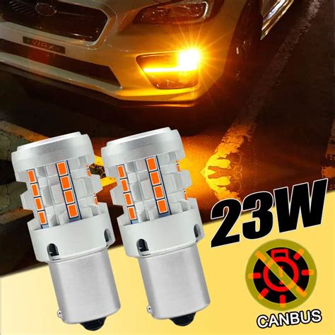 2Pcs Canbus PY21W Bau15s P21W BA15S 1156 T20 WY21W 7440 LED Bulb For